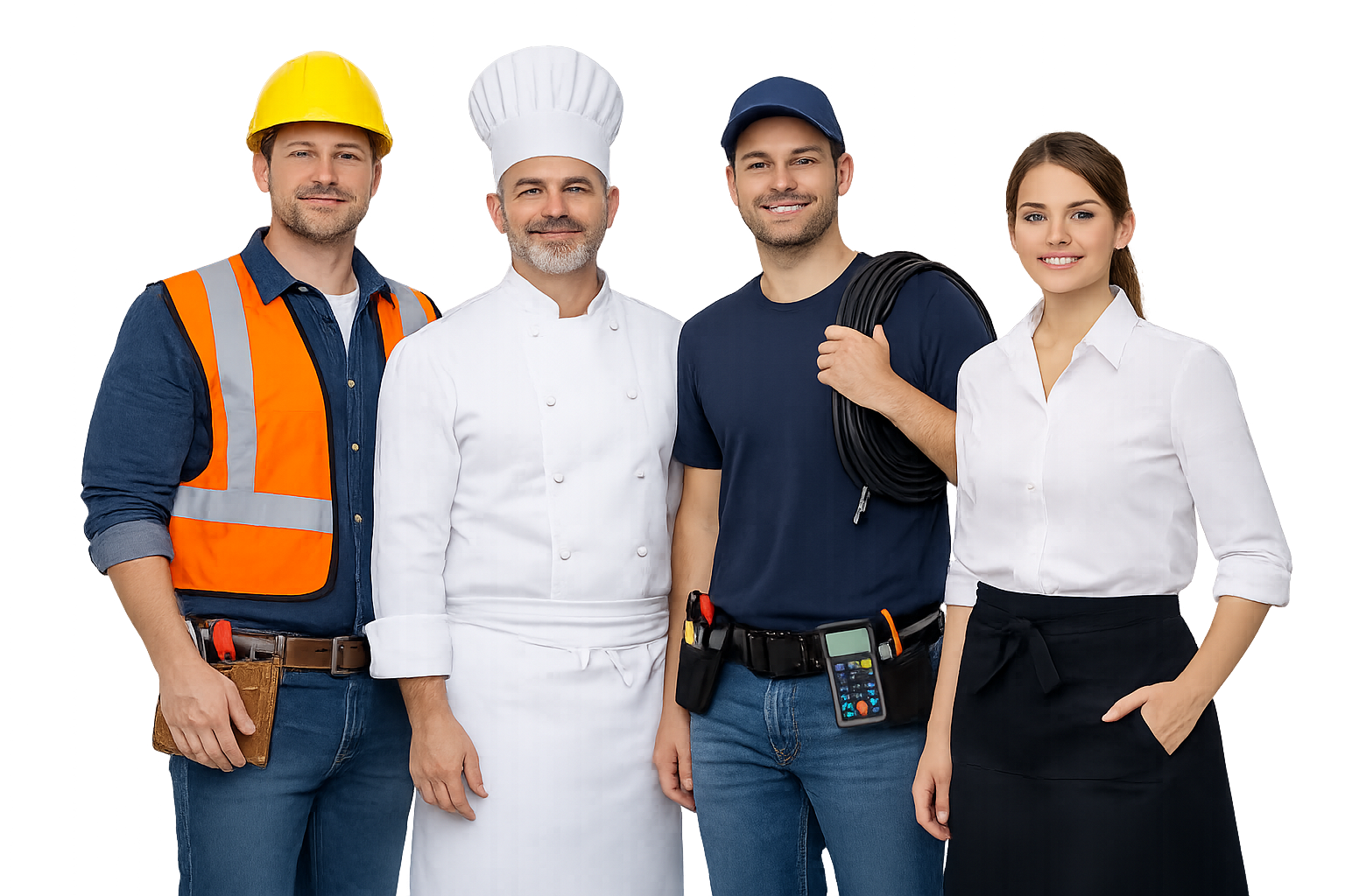Skilled workers standing together